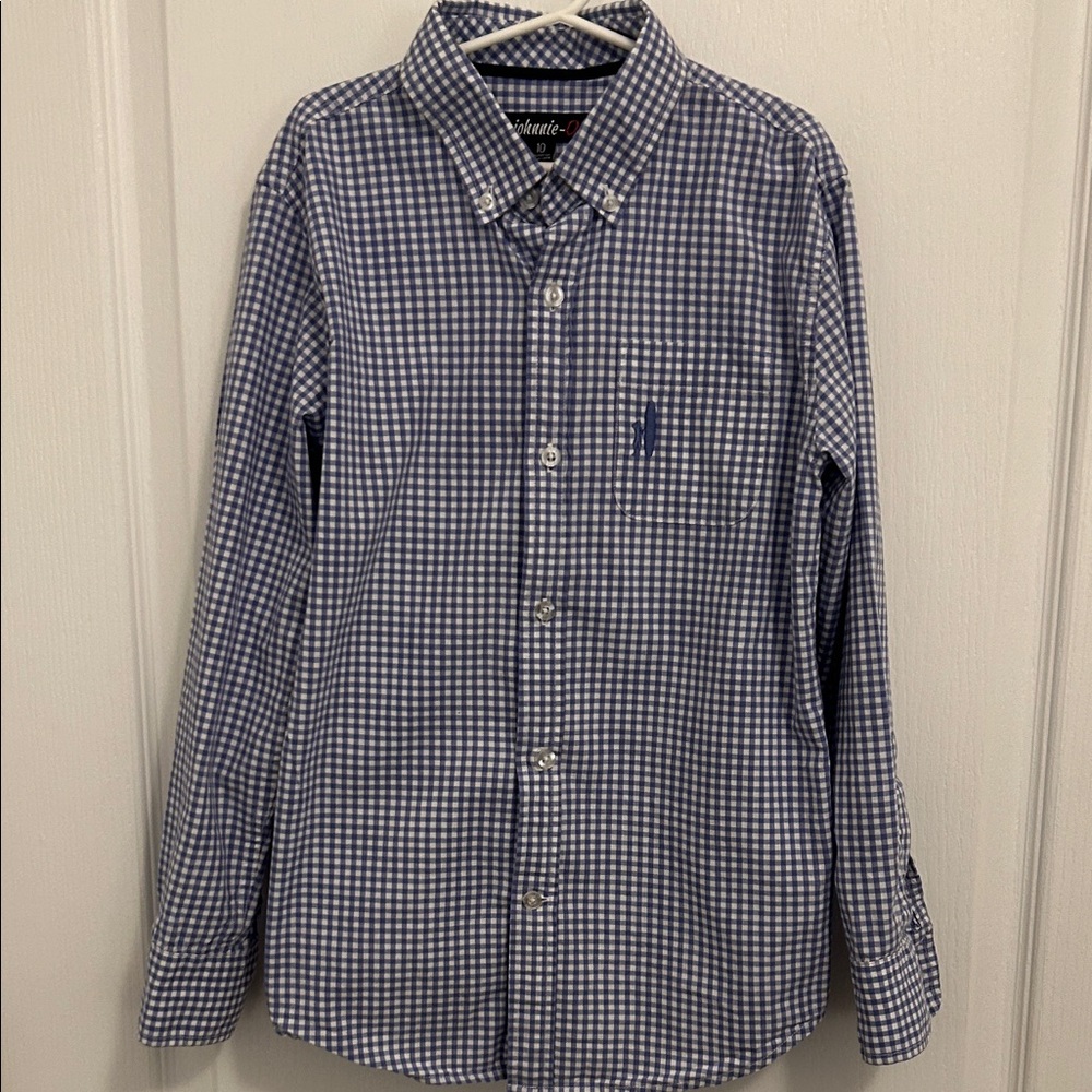 Johnnie-O Blue and White Checkered Boy’s Shirt